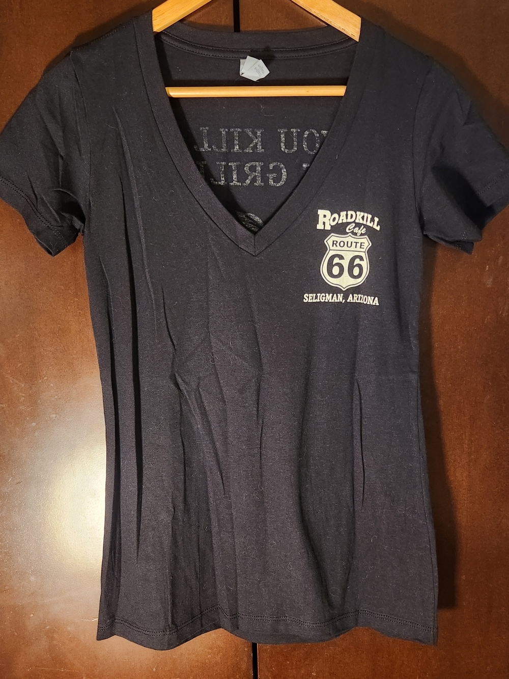 Next Level Apparel Black V-Neck Route 66 Graphic Tee